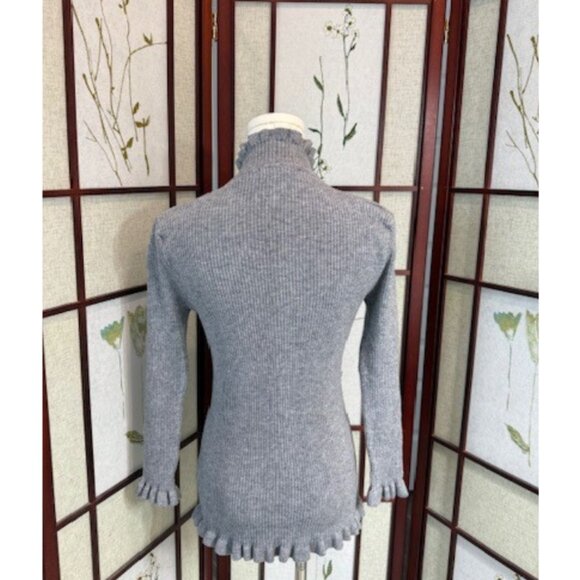 Jon & Anna Sweater Women’s Gray XL Ruffle Hem - Picture 2 of 5